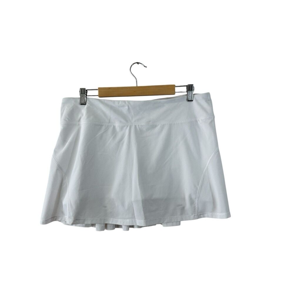 Lululemon 12 Run Pace Setter Skort Skirt Mini White Athletic Stretch Womens READ